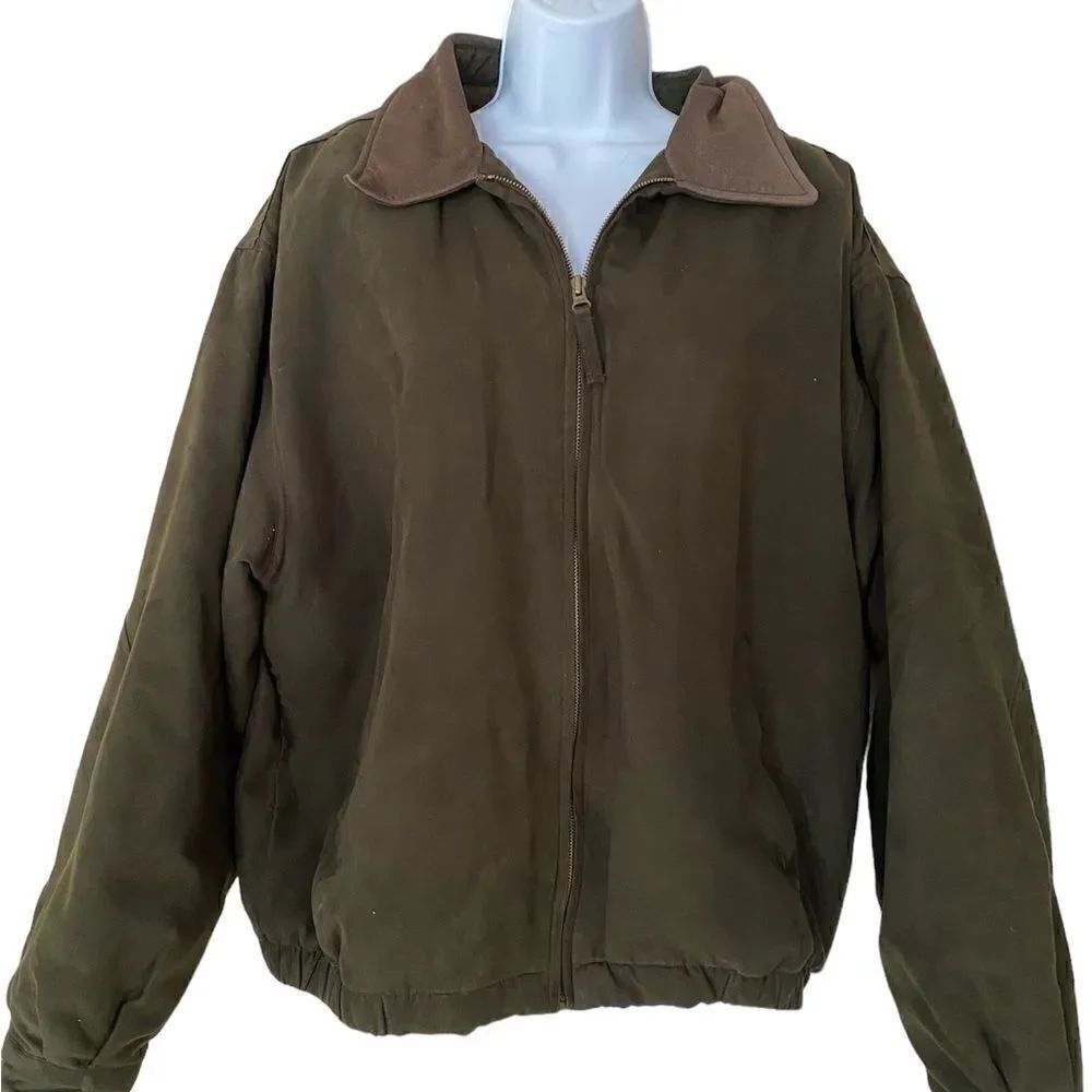 Van Heusen suede leather trim bomber jacket
